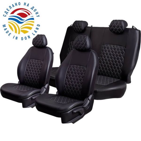 Чехлы Экокожа Турин Ромб на Hyundai i40 2012-2019 г.в.